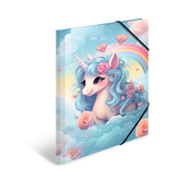 Herma mapa s klapo in elastiko Happy Unicorns, A3