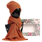 SET POKLON ŽENSKI KAPA I ŠAL PIERRE CARDIN 1085 ORANŽNA