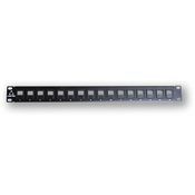 LAN-TEC PP-104 16 prazen - črn - 19 patch panel 1U, za 16 KJ