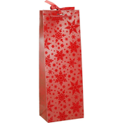 Vrečka darilna za steklenice deluxe plus xmas rdeča
