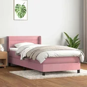 vidaXL vidaXL Box spring postelja z vzmetnico roza 90x220 cm žamet, (21792271)