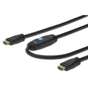 DIGITUS HDMI kabel z ojačevalcem 20m črn (AK-330105-200-S)