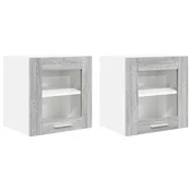 Vidaxl Viseča omarica z vrati 2 szt. Siva Sonoma 40 x 31 x 40 cm