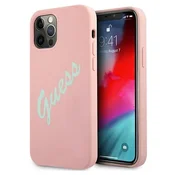 Guess GUHCP12LLSVSPG ovitek za iPhone 12 Pro Max 6.7, zeleno-roza, Script Vintage