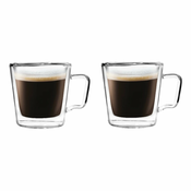Komplet 2 dvostenskih skodelic Vialli Design, 80 ml