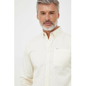 Pamucna košulja Pepe Jeans Crail za muškarce, boja: bež, regular, s button-down ovratnikom