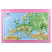 Statovac Zidna karta Evropa, Reljefasta, A3, Roze
