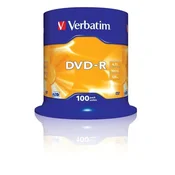 DVD-R Verbatim 16x 4,7 GB (Cake 100) MAT SREBREN