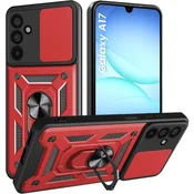 GS Oklepni ovitek za Samsung Galaxy A17 5G, CamShield Slide, rdeč