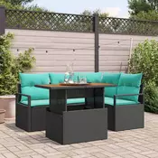 vidaXL vidaXL Komplet za jedilnico v vrtu z blazino 5 pcs Črna in Teal, (5000134756)
