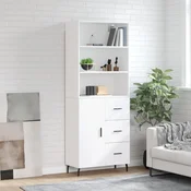 shumee Visoka omara bela 69,5x34x180 cm inženirski les