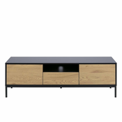 Črna TV omarica v hrastovem dekorju 140x45 cm Seaford - Actona