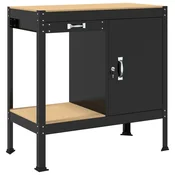 Vidaxl Delovna miza Črna 90 x 49 x 91 cm Konstrukcijsko les in kovina