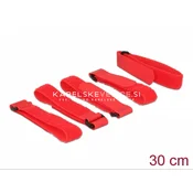 Ježkasti trak - trak za urejanje kablov z zanko, 300 x 20 mm, rdeča, 5 kos/paket - Delock (18705)