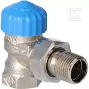 slomart Kotni termostatski ventil DN15 nikljan, z izjemno nizko upornostjo, moder pokrovček, kvs 2.50, brez prednastavitve