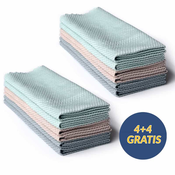 Netscroll MicrofiberCloth, večnamenska krpa za čiščenje iz mikrovlaken (4 kos.)+(4 kos.) GRATIS