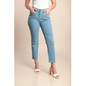 Plus size oprijete kavbojke, svetlo modre