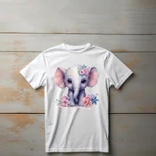 Camiseta Majica sa štampanim printom Cam 406, Decija, Bela