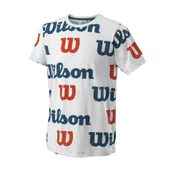 Wilson Majice bela S All Over Logo Tech