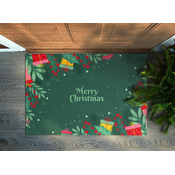 tulup.si Predpražnik Merry Christmas Zeleno ozadje 90x60 cm