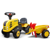 Traktor s prikolicom Falk - Komatsu, s grabljem i lopatom, žuti