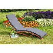 Gardenson Vrtni Ležalnik Cuba, Siva, Z Blazino
