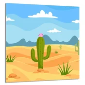 shumee STEKLENA PLOŠČA ZA KUHINJO 60x65 Cactus