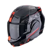 Motoristicka kaciga na preklop Scorpion EXO-TECH EVO TRAVELER crno-crvena