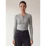 ARMIE Majica The Petra Henley Slim-Fit Top - LGM svetlo siva