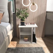 Hanah Home Nocni stocic Karamira, 45x45x35 cm, Beli