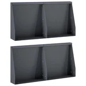 vidaXL Zadrževanje stene 4 kos 40 x 12 x 50 cm Jeklo Antracit