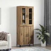 Highboard 2 pcs Umjetnicki hrast Konstruirano drvo