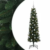 Vidaxl Umetno ozko božično drevesce z bunkicami 150 cm 150 LED