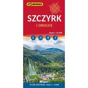 Compass Szczyrk in okolica 1:25.000. Turistični zemljevid / Načrt mesta. Objavljeno 2025. Kompas