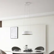 Lucande LED viseča svetilka Belsar, bela, aluminij, CCT - Dnevna soba/jedilnica - Sodobni - bela, zlata