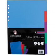 Pregradni karton - register A4 5-delni bianko 5-barvni PP 7741-CLR