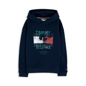 TOMMY HILFIGER Majica mornarska/smaragd/rubin rdeča/bela
