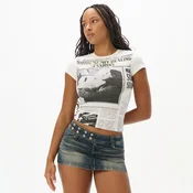 Cropp - Bela majica s printom - white