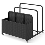 NORTHIX Mobilna vrtna košara PE ratan 100x100x94 cm s kolesi