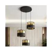 Luster na sajli LUX 3xE27/15W/230V crna/zlatna