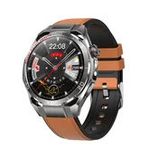 INF Smartwatch kompatibilen z Android in iOS - rjav usnjen+gumen pašček, 1.47in AMOLED, podpora ECG, (5000263682)