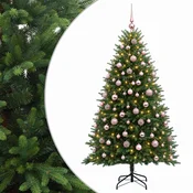 Vidaxl Umjetno božično drevo z okrasnimi kroglami 240 cm 300 LED