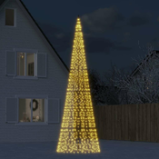 Greatstore Osvetljena novoletna jelka na drogu 1534 LED toplo bela 500 cm