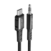 USB-C v 3.5mm male adapter Acefast C1-08 z DAC - 1.2 m - črn
