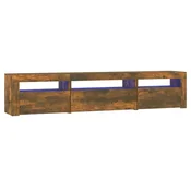 Vidaxl TV omarica z LED lučkami dimljeni hrast 195x35x40 cm