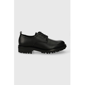 Kožne cipele Calvin Klein DERBY MIX boja: crna, HM0HM01354