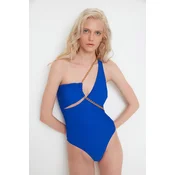 Trendyol X Moeva Sax Chain Detailed One-Shoulder Swimsuit