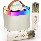 Ankuka Bluetooth karaoke zvočnik z mikrofonoma bel