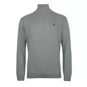 U.S. POLO ASSN. Pulover  mornarska / pegasto siva