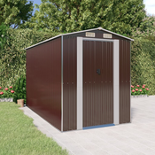 vidaXL Vrtna lopa temno rjava 192x357x223 cm pocinkano jeklo
